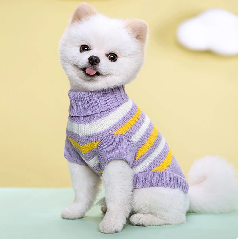 Puppy Cat Sweater Winter Warm Pet Clothes for Small Dogs Chihuahua Vest French Bulldog Knitted Sweater Schnauzer Kitten Costume