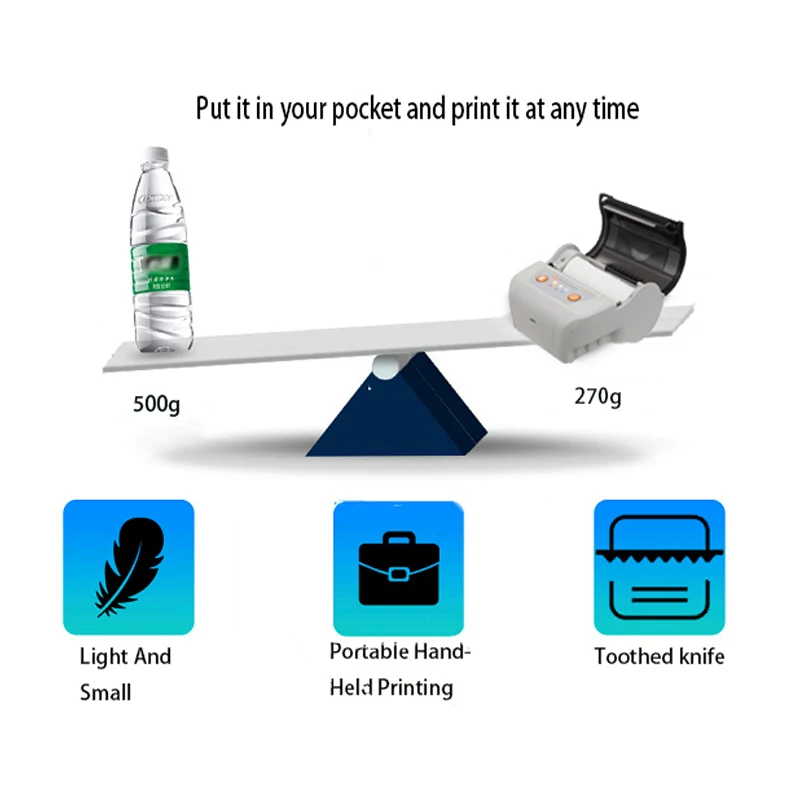 Ts-M330 3 Inch 80mm Portable Small Thermal Wireless Printer Impresorass Handheld Invoice Printer Qr Code Thermal Printer