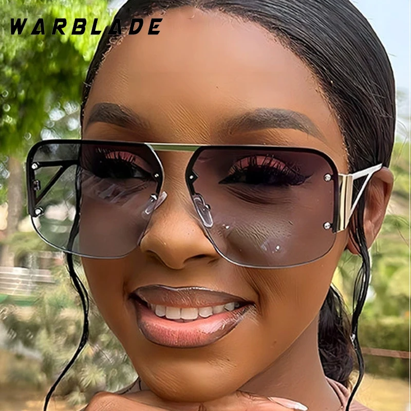 

Luxury Designer Oversized Square Pilot Sunglasses For Women Men Metal Fashion Retro Sun Glasses Summer Traveling Eyewear UV400