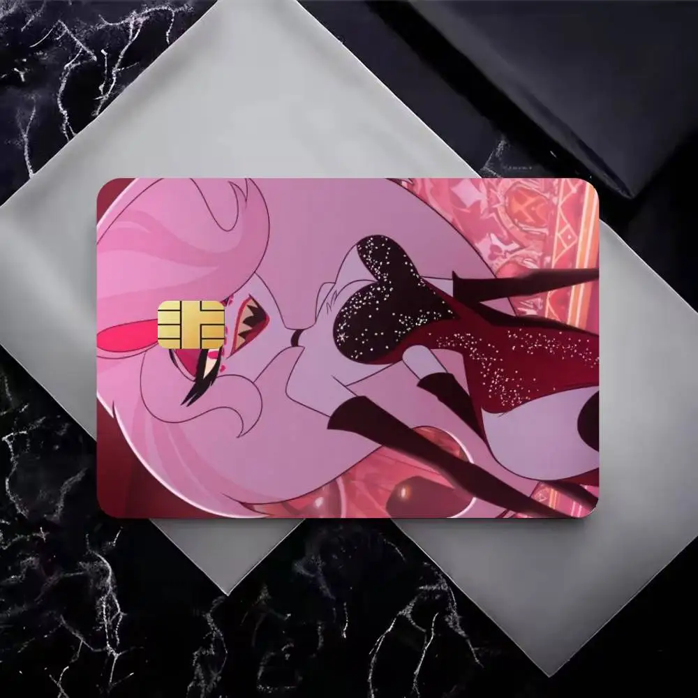A-Angel Dust Hazbin Hotel High‑Res Game Chip Decals Credit Card Mini Waterproof Vinyl Ornament Useful Gift