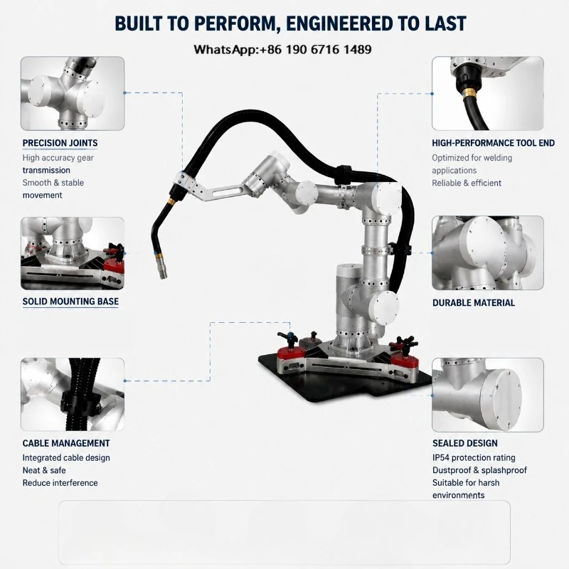High Precision Welding Collaborative Robot 7kg Payload 6 Axis Automatic Manipulator Station Operation Motor IP54