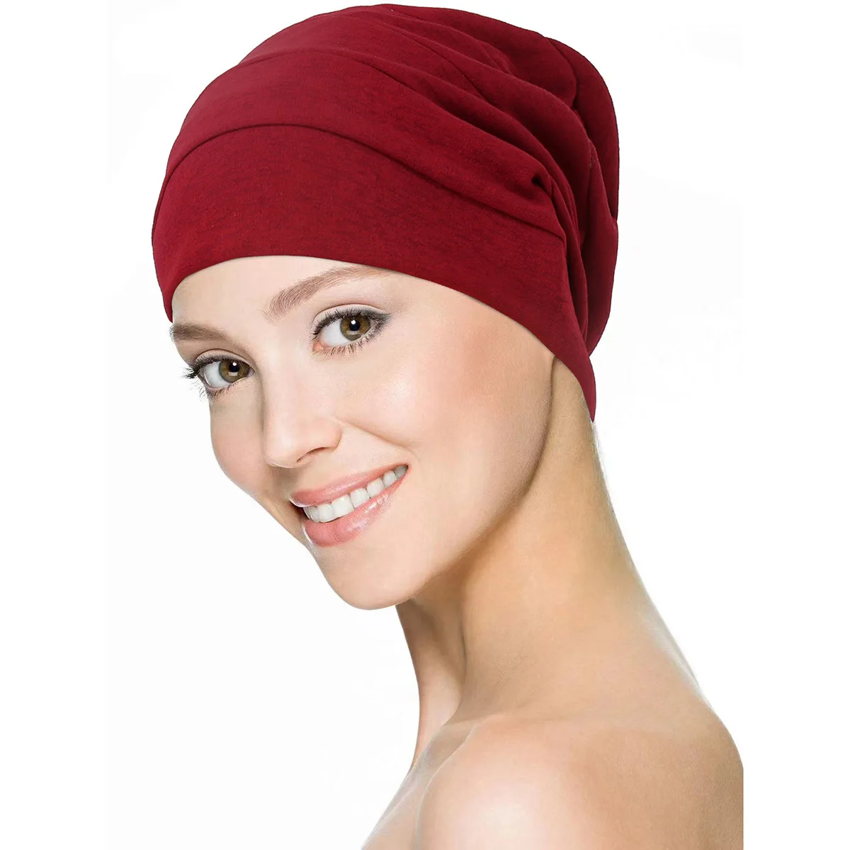 2024 New Crinkle Hijab Turban For Women Solid Color Pleated Head Wraps Elastic Head Scarf Casual Chemo Cap Ramadan Hats