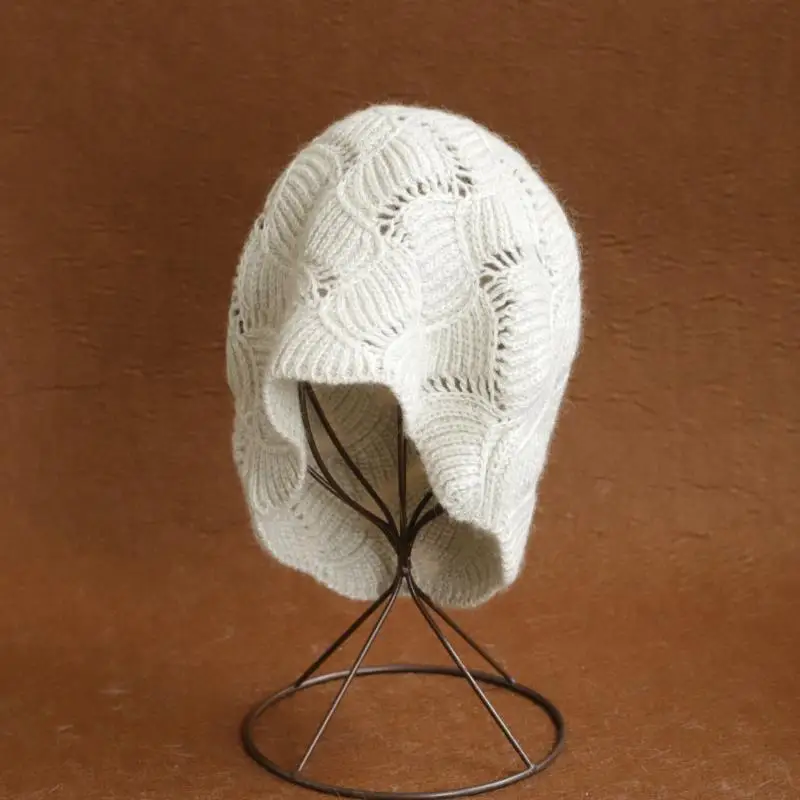 2026 Neue Y2K Herbst-Winter-Wollmütze für Damen, Modische Vintage-Strickmütze, Vielseitige Kappe, Frühlingsmütze, Faltbare Mütze – Detail 14