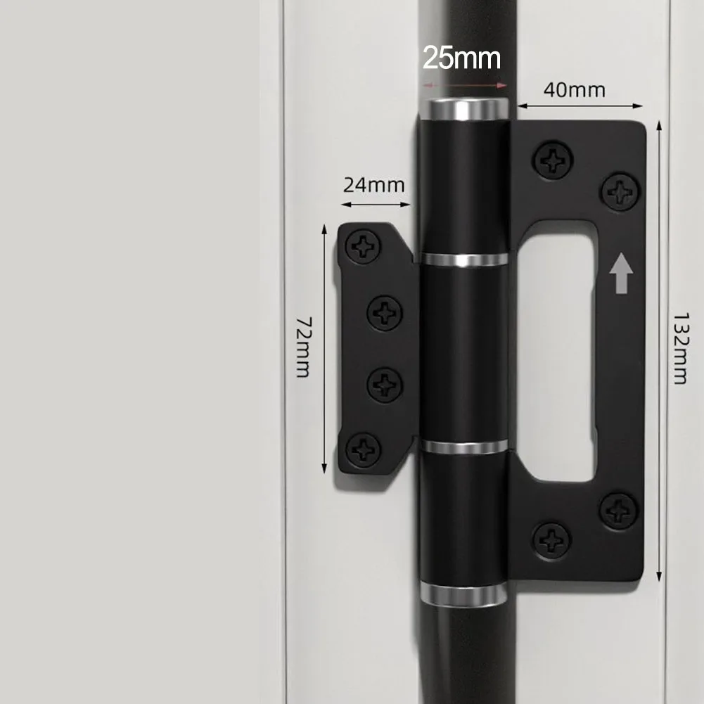 Black Aluminum Alloy Hydraulic Door Hinge Adjustable Closing Speed for Heavy Doors Suitable for Residential Use