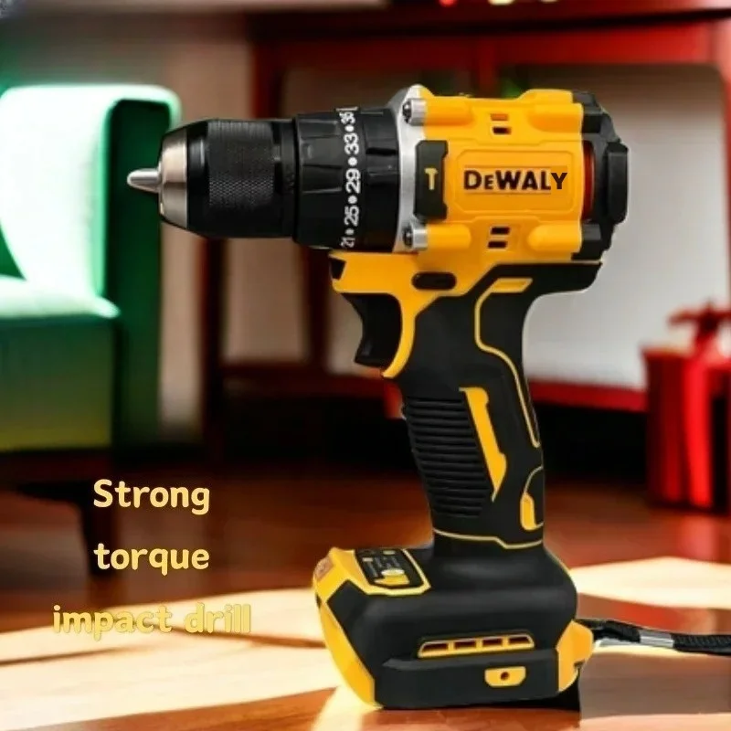 DEWALY مثقاب كهربائي لاسلكي قابل لإعادة الشحن ومفك براغي متعدد الوظائف للاستخدام المنزلي