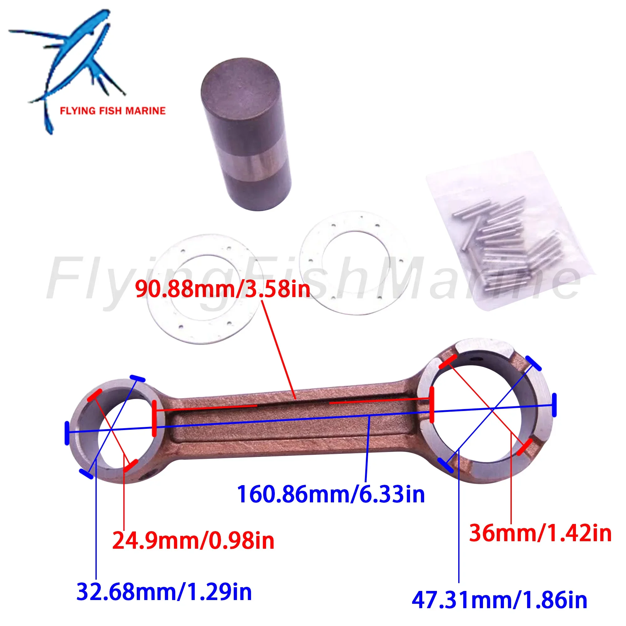 boat engine 6K5-11651-00 6K5-11650-00 Connecting Rod Kit for Yamaha 60HP 70HP Outboard Motor