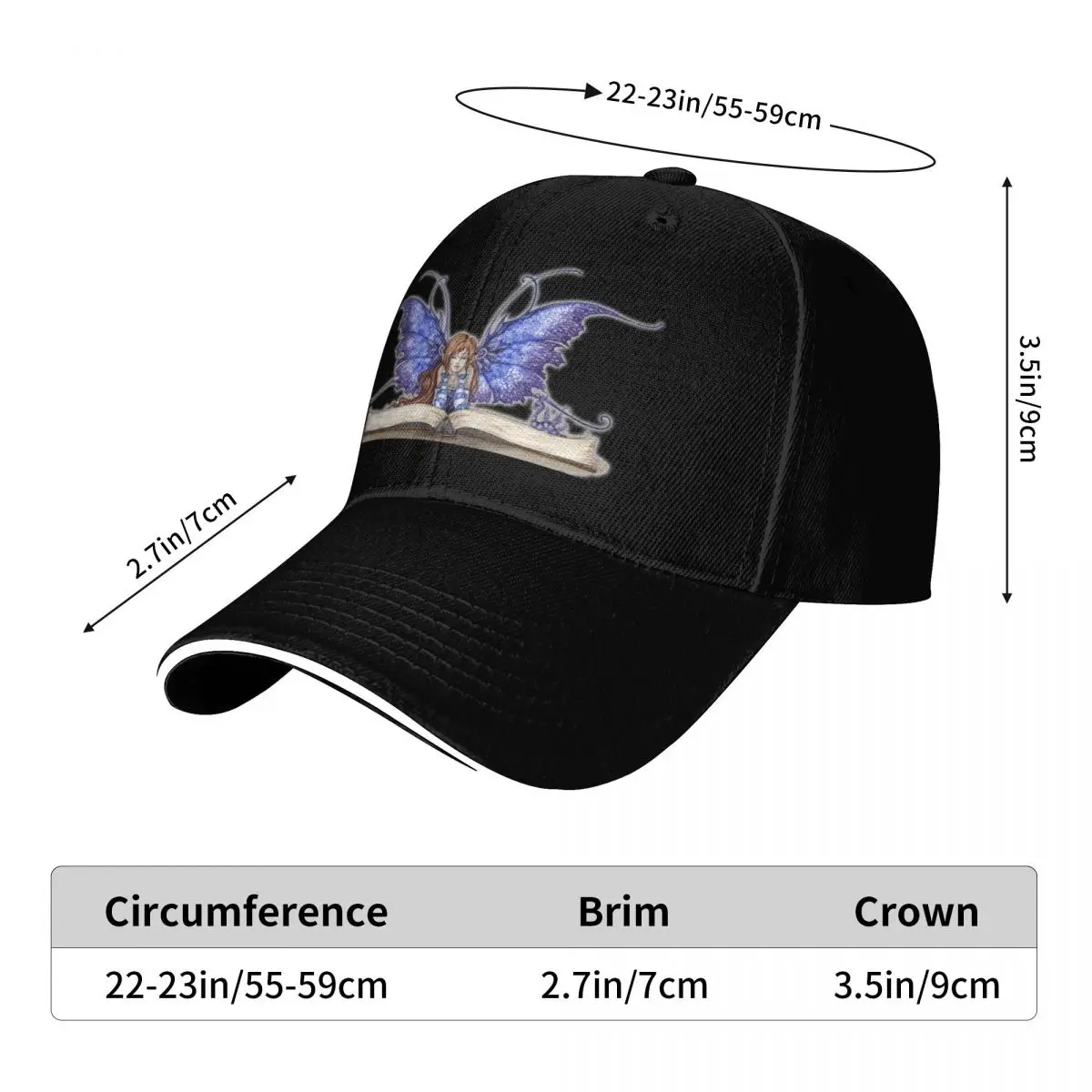 Bookworm Book Fairy Baseball Cap Winter hat Golf Hat Woman Men's
