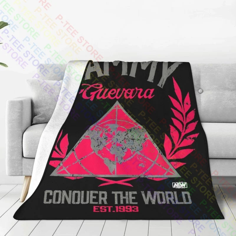 Aew-All Elite Wrestling Sammy Guevara Conquer The World Blanket Fluffy On Couch Bedding Travel