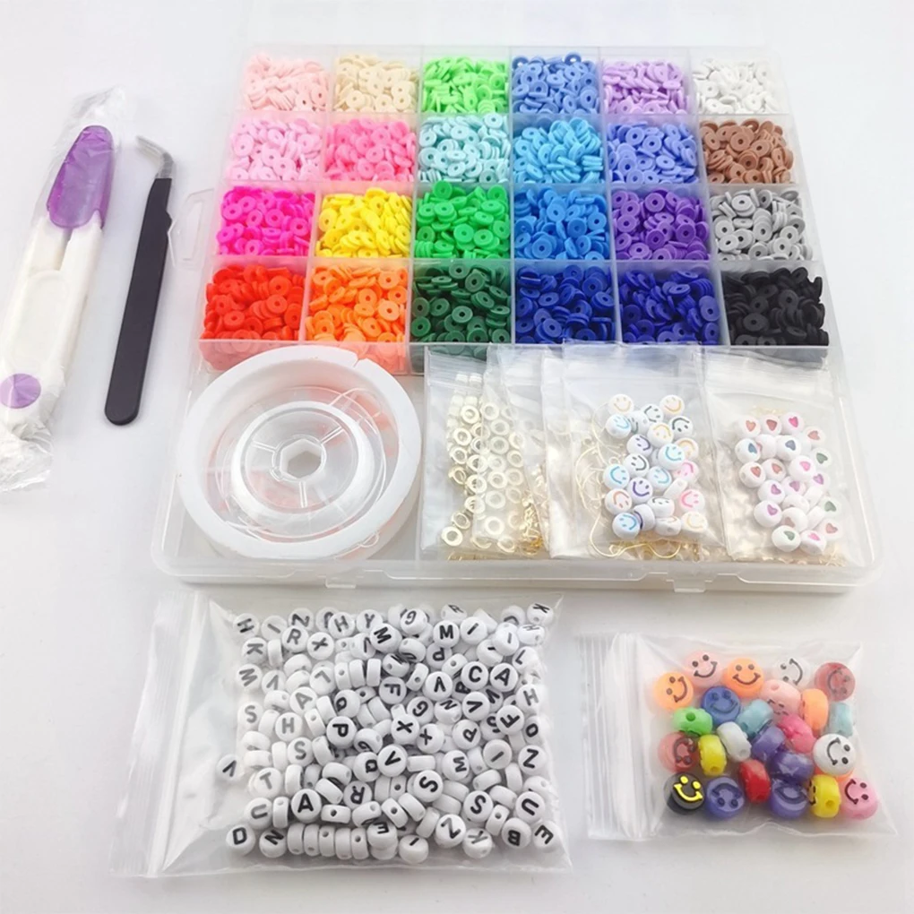 6000 Pieces/Set Bead Bracelet Jewelry Necklace Pendant Making Beads