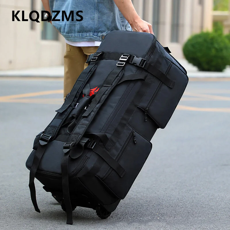 حقيبة أمتعة متعددة الوظائف من KLQDZMS، حقيبة تخزين ذات سعة كبيرة، حقيبة ظهر قابلة للطي، حقيبة سفر محمولة #5