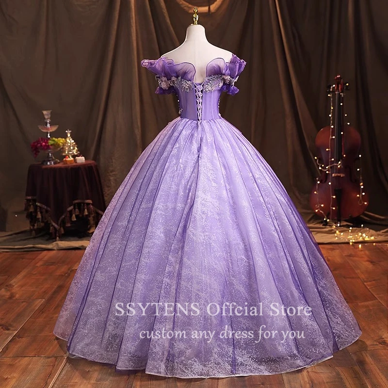 Purple Quinceanera Dresses Appliques Party Dresses Luxury Ball Gowns Performance Costume Custom Occasions Prom Dress Vestidos