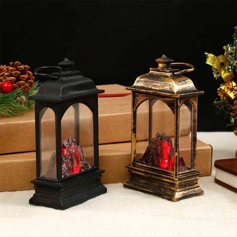 13cm Mini Led Lamp Retro European Light Glowing Night Light Dollhouse Miniature Fireplace Home Model Decor Toy