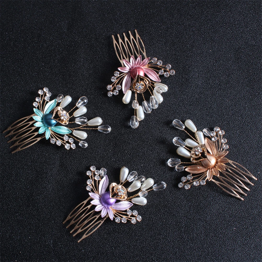 

Pearl Hair Comb Bridal Headdress Crystal Alloy Bridesmaid Wedding Party Prom Elegant Pearl Comb For Bride Special Occasions Hair