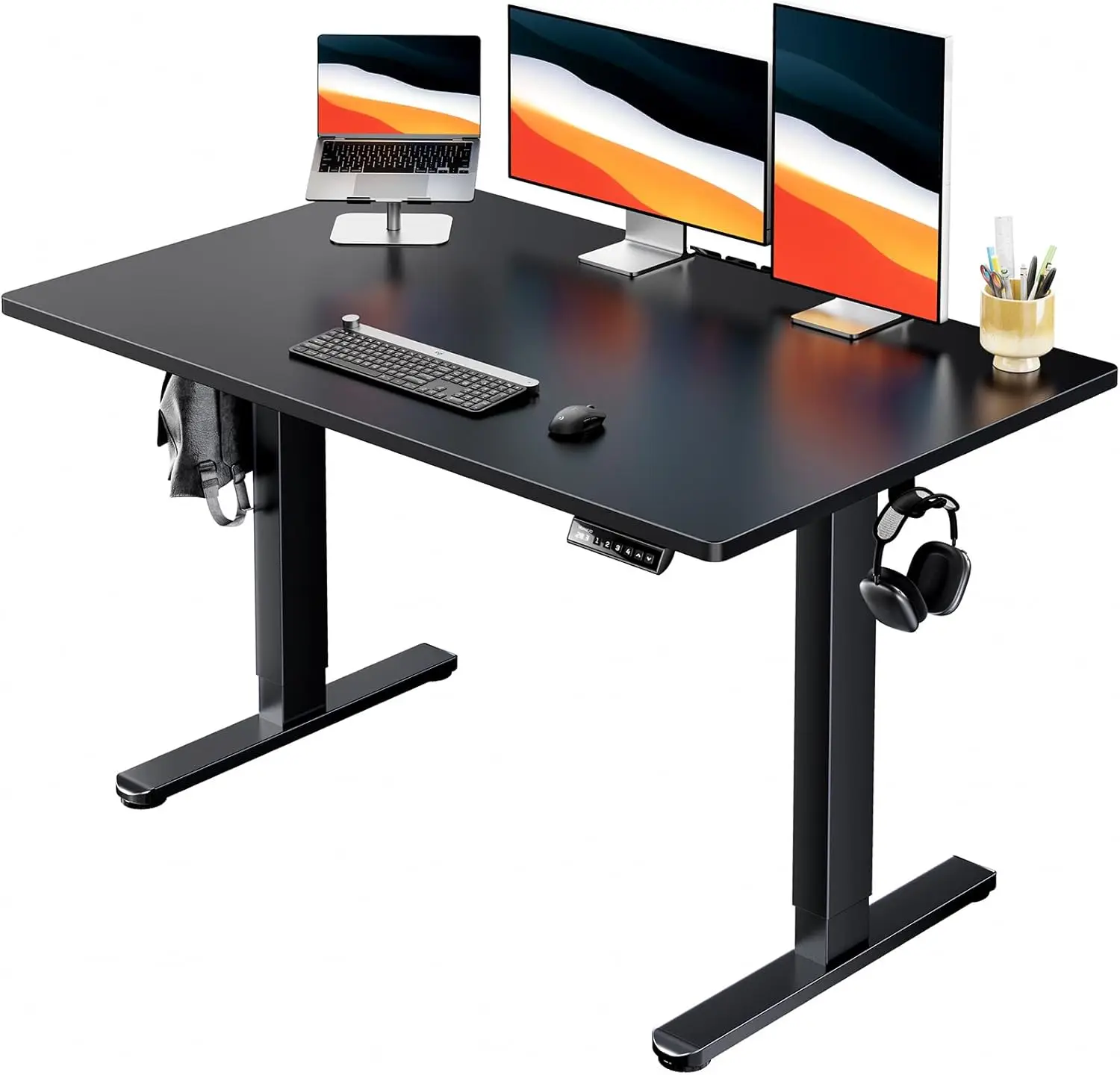 

Electric Standing Desk, 48" x 30" Whole Piece Desktop, Adjustable Height Computer Desk, 4 Height Memory Settings