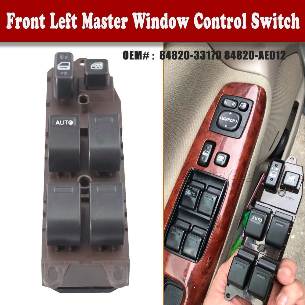 Electric Power Master Window Lifter Switch Button For 03-08 Pontiac Vibe 1.8L 03-08 Toyota Matrix 1.8L 84820-33170