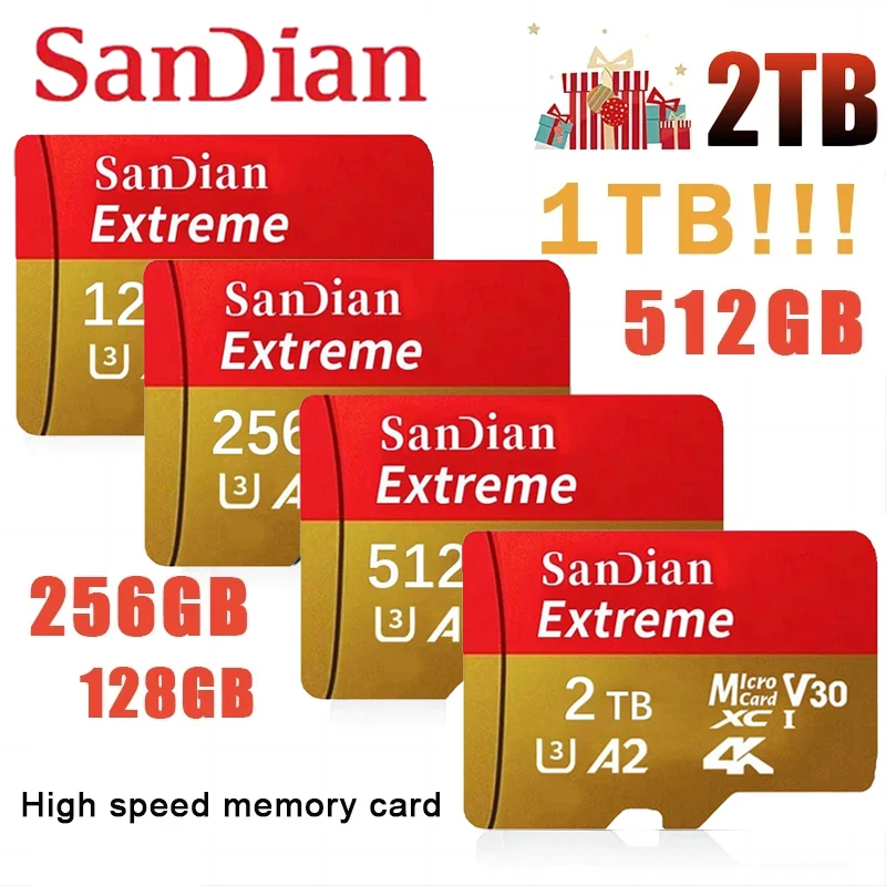 Карта памяти Micro TF/SD, класс 10, 128 ГБ, 512 ГБ, 256 ГБ