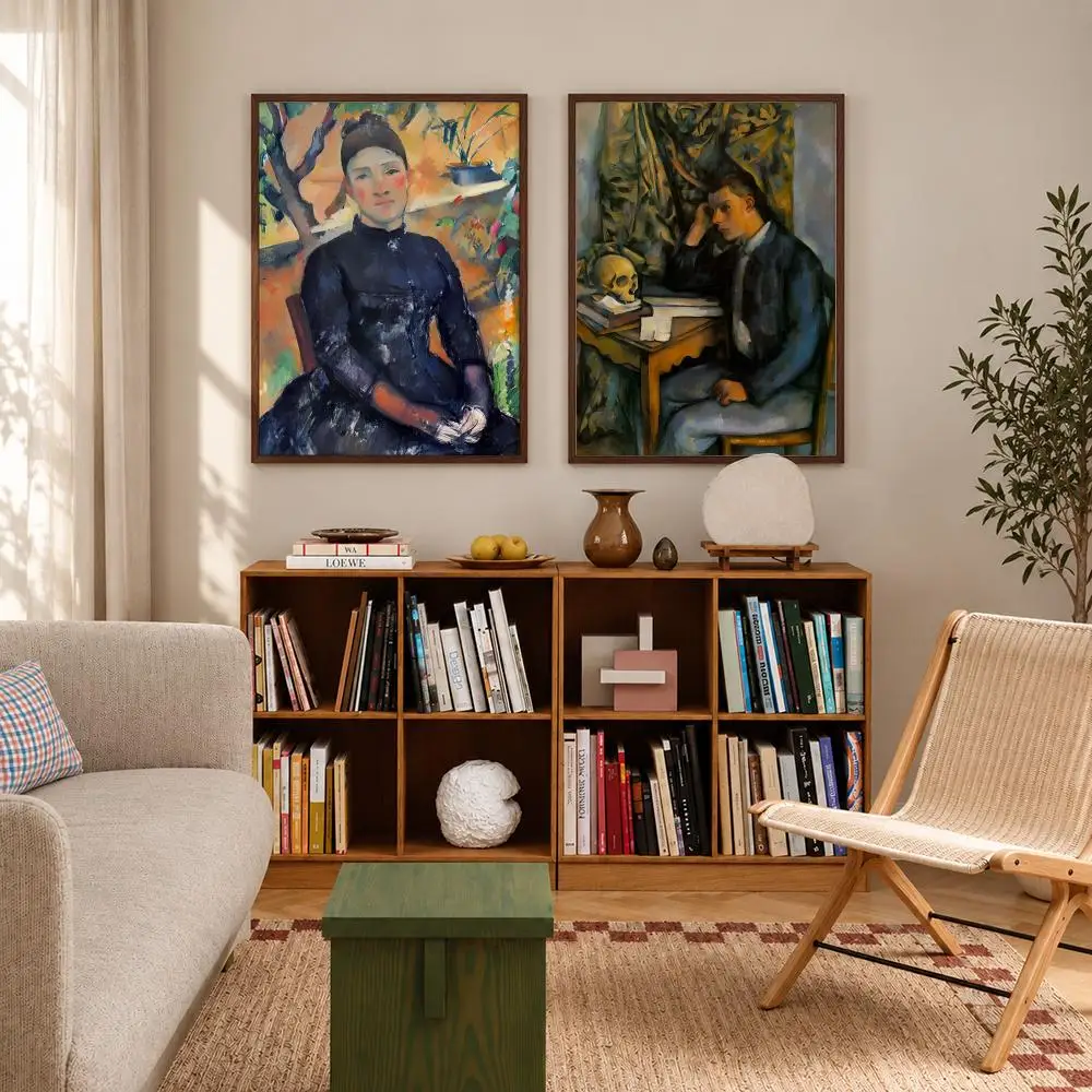 Post-Impressionist Artist Paul Cezanne Poster Self‑Adhesive Waterproof Poster Sticker Coffee House Bar Wall Art Home Decor