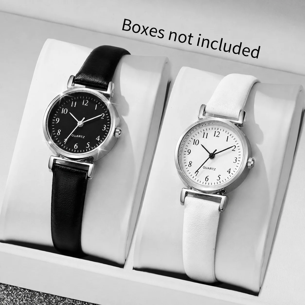 2PCS Fashion Women Watches Set Simple Small Dial Leather Band Quartz Wristwatch for Ladies Clock Relogio Feminino（Without Box）