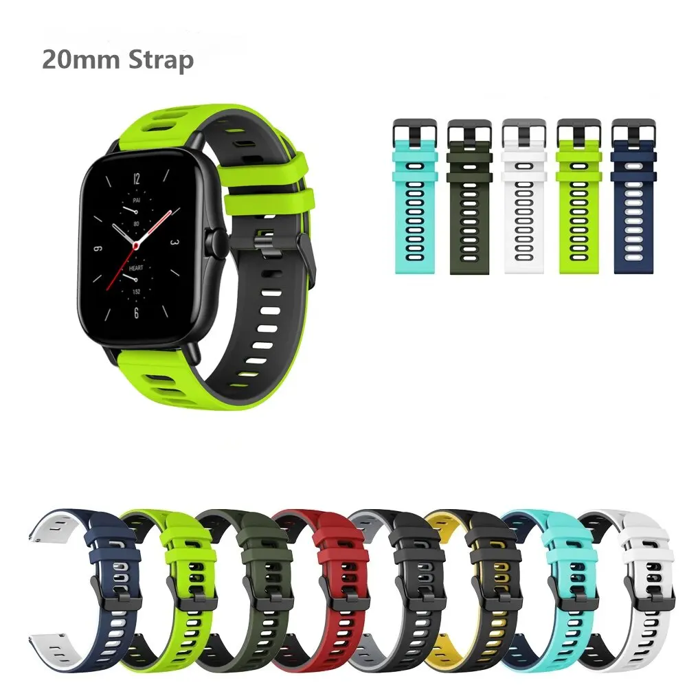 

Сменный силиконовый ремешок для часов 20 мм, спортивный ремешок для Huami Amazfit GTS 2 2E 3 4 Mini Amazfit Neo