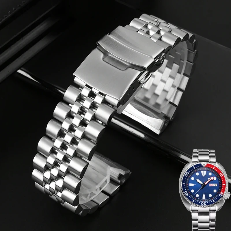 316L Stainless Watchband For Seiko Abalone Series Turtles Prospex SRPA21 SRP777 SRPC25 SRP773 SRP775 SRP779 Bracelet 22mm Strap