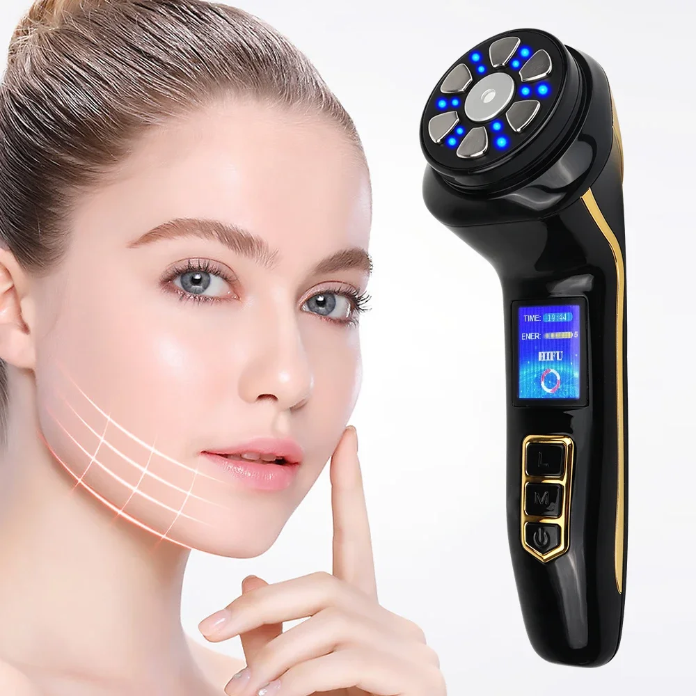 

Newest 4 IN 1 Mini HIFU Machine 3nd Generation EMS Pulse Warm Up Facial Massager for Faces and Body Ultrasound Beauty Device