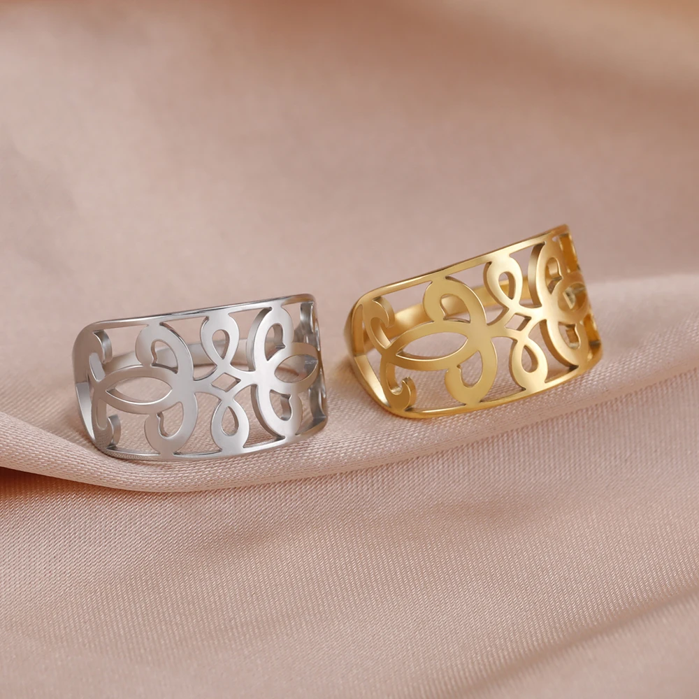 Dawapara Trinity Celtics Knotenring, irisches Liebesherz, Freundschaftsversprechen, Verlobungsring, Ehering aus Edelstahl – Detail 17