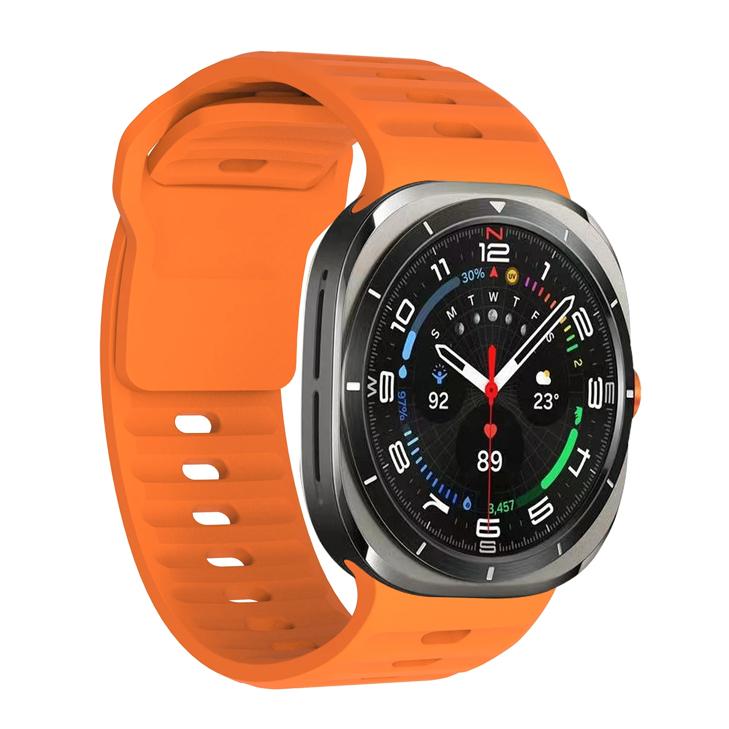 Galaxy Watch Ultra Strap Sport Silicone Accessories correa Bracelet For Samsung Galaxy Watch 7 ultra band 47mm smart watchband image 5