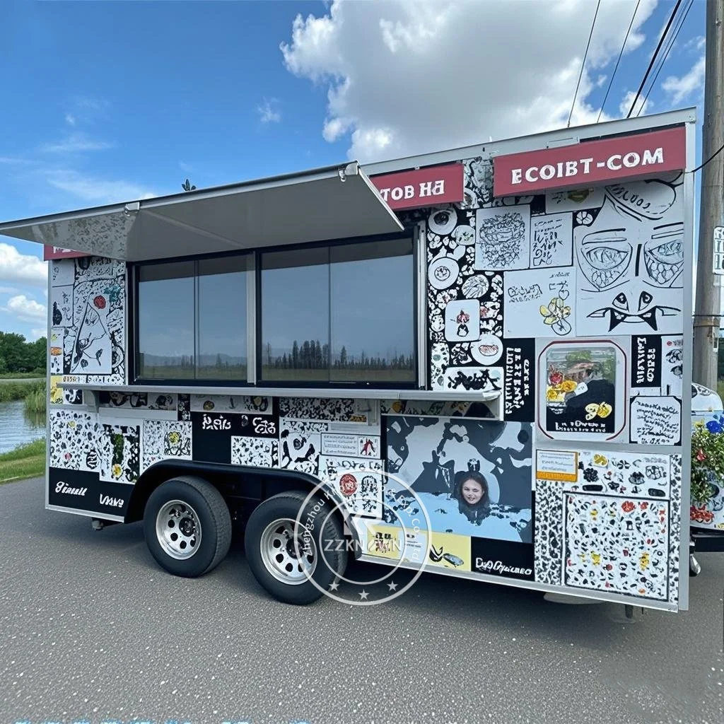 

Mobile Fast Food Truck Mobile Beverage Coffee Shop Cart Street Restaurant Fully Equipped Concession Food Trailer