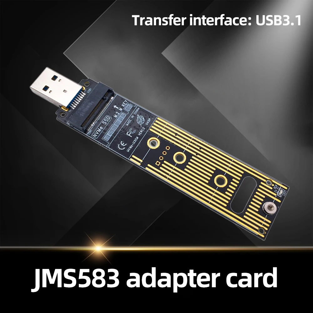 M.2 NVME To USB Card Reader JMS583 Chip Converter Reader M.2 NVME To USB-A 3.0 Internal Converter Card for PCI-E/M.2 Nvme SSD