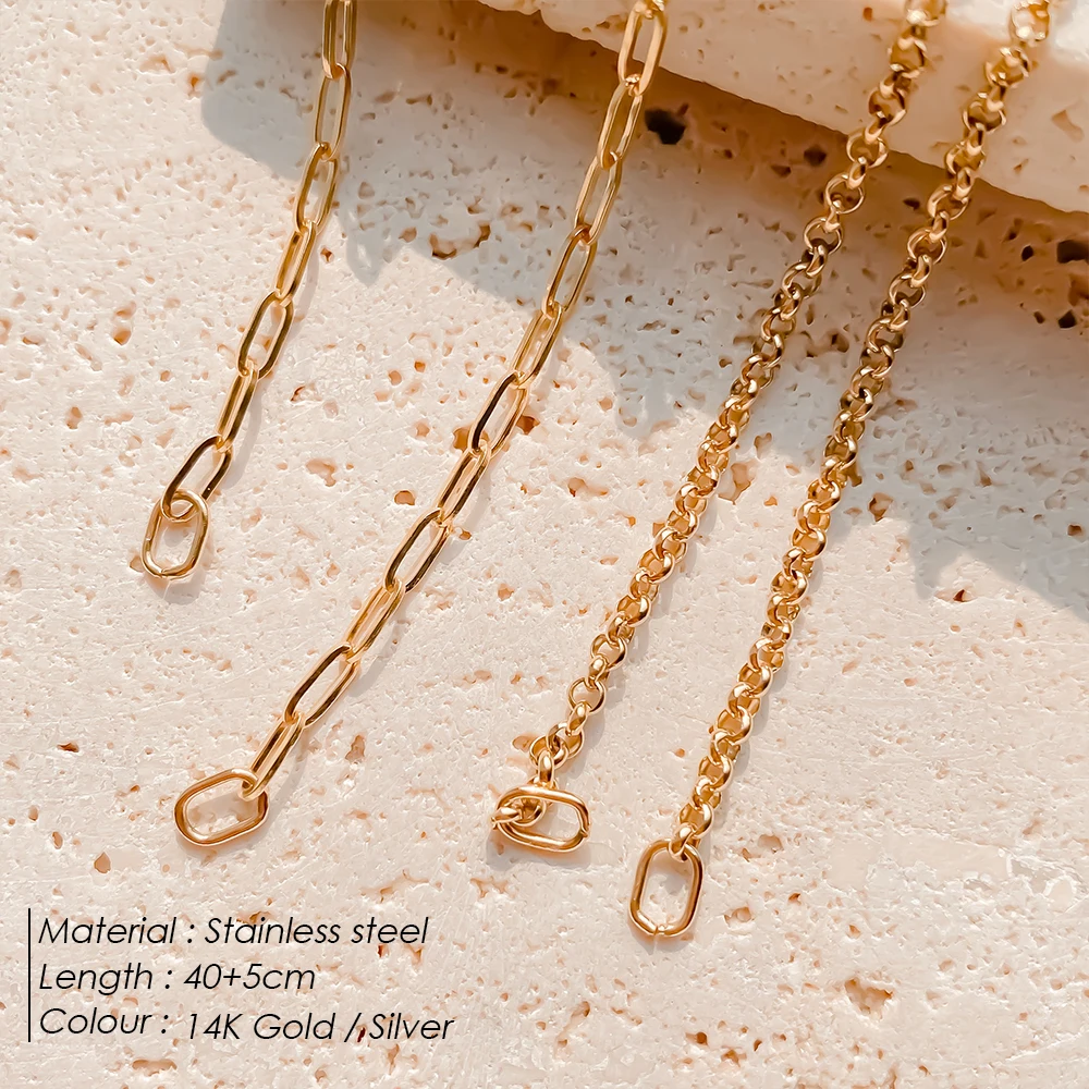 سلسلة مشبك ورق من eManco DIY مطلية بالذهب من الفولاذ المقاوم للصدأ هدايا مجوهرات نسائية مصنوعة يدويًا #2