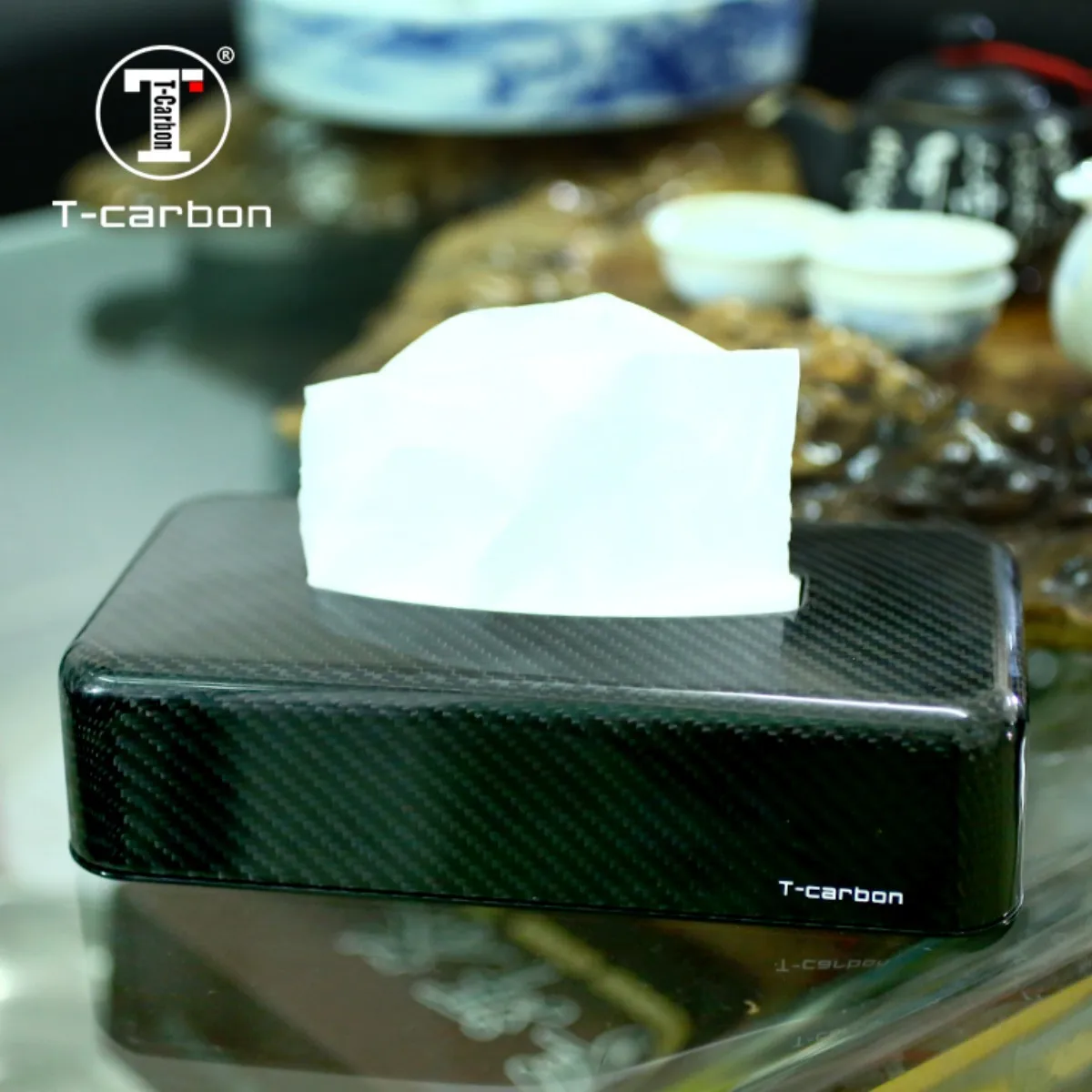 T-carbon Carbon Fiber Car interior Tissue Box  For Car Home Office