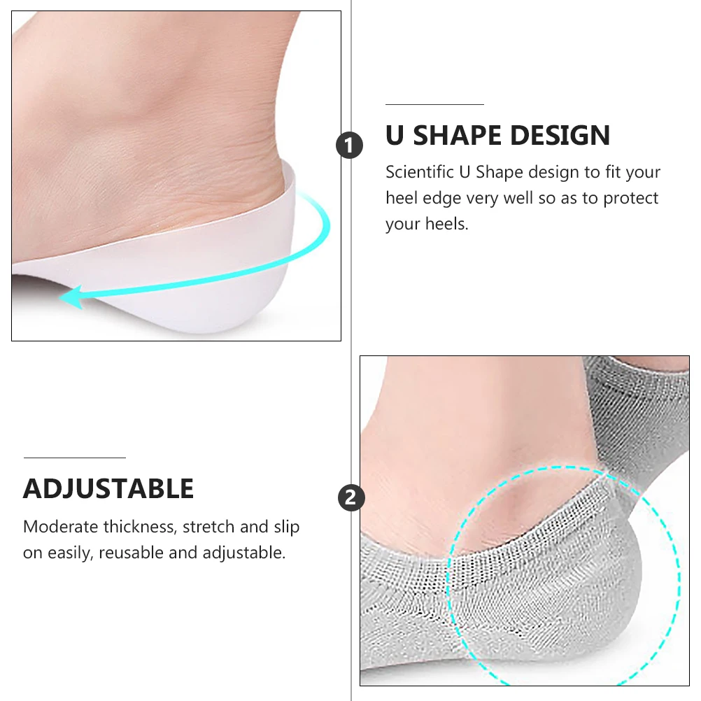 

Invisible Insole Heel Protector Inner Height Insoles Heel Cushion U Reusable Adjustable Breathable Ventilated