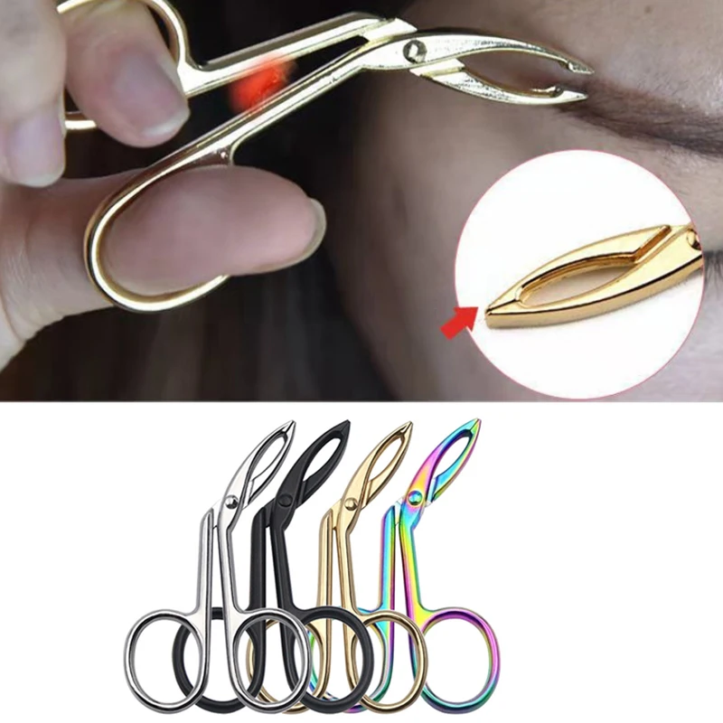 Straight Pointed Elbow Eyebrow Pliers Clip Scissor Type Tweezers Professional Hairs Puller Eyebrow Plucking Makeup Tools