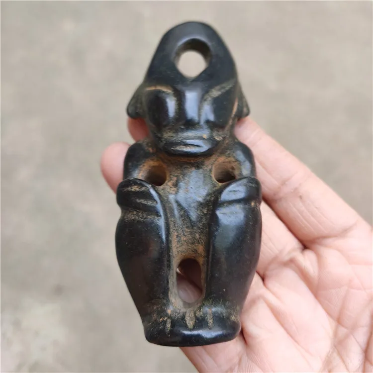 

Antique jade collection of hongshan culture can attract magnetic meteorite old objects black iron meteorite sun god