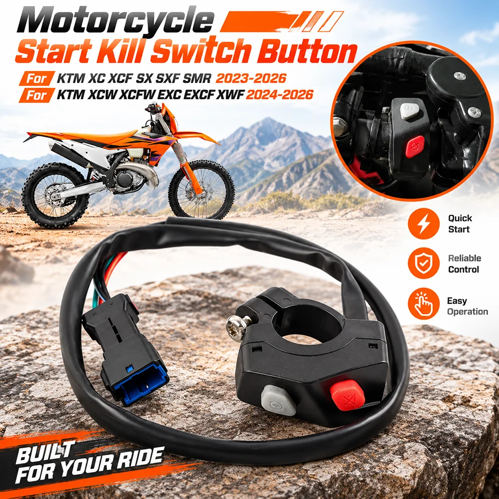 2024-2026 Motorcycle Accessories Start Kill Switch Stop Button Starter Handlebar ON/OFF For KTM EXC EXCF XC XCF XCF-W XCW SX SXF