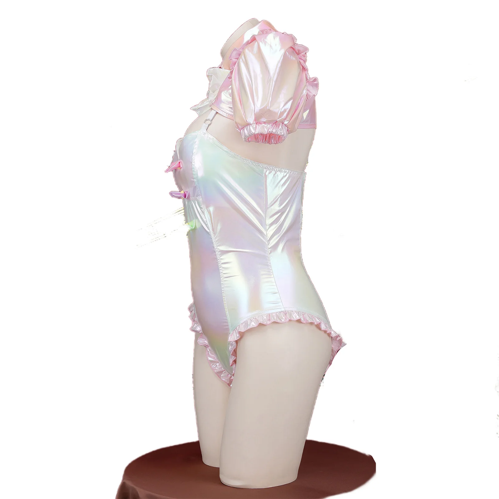 Traje de baño de Anime con láser para Halloween, traje de baño de juego de rol, color rosa, KAngel