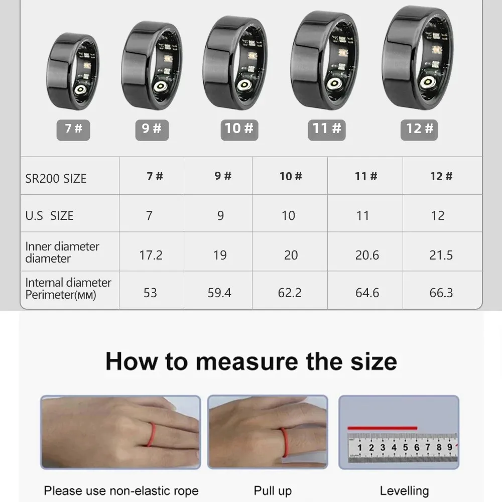 2024 Smart Ring Stainless Steel Health Monitoring Life Waterproof Multi-sport Modes Heart Rate Blood Oxygen Tracker Ring Gifts