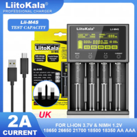 LiitoKala Lii-M4 Lii-M4S 5V Battery Charger EU AU UK US Plug for 3.7V 18650 26650 21700 14500 18350 17500 AA AAA a C