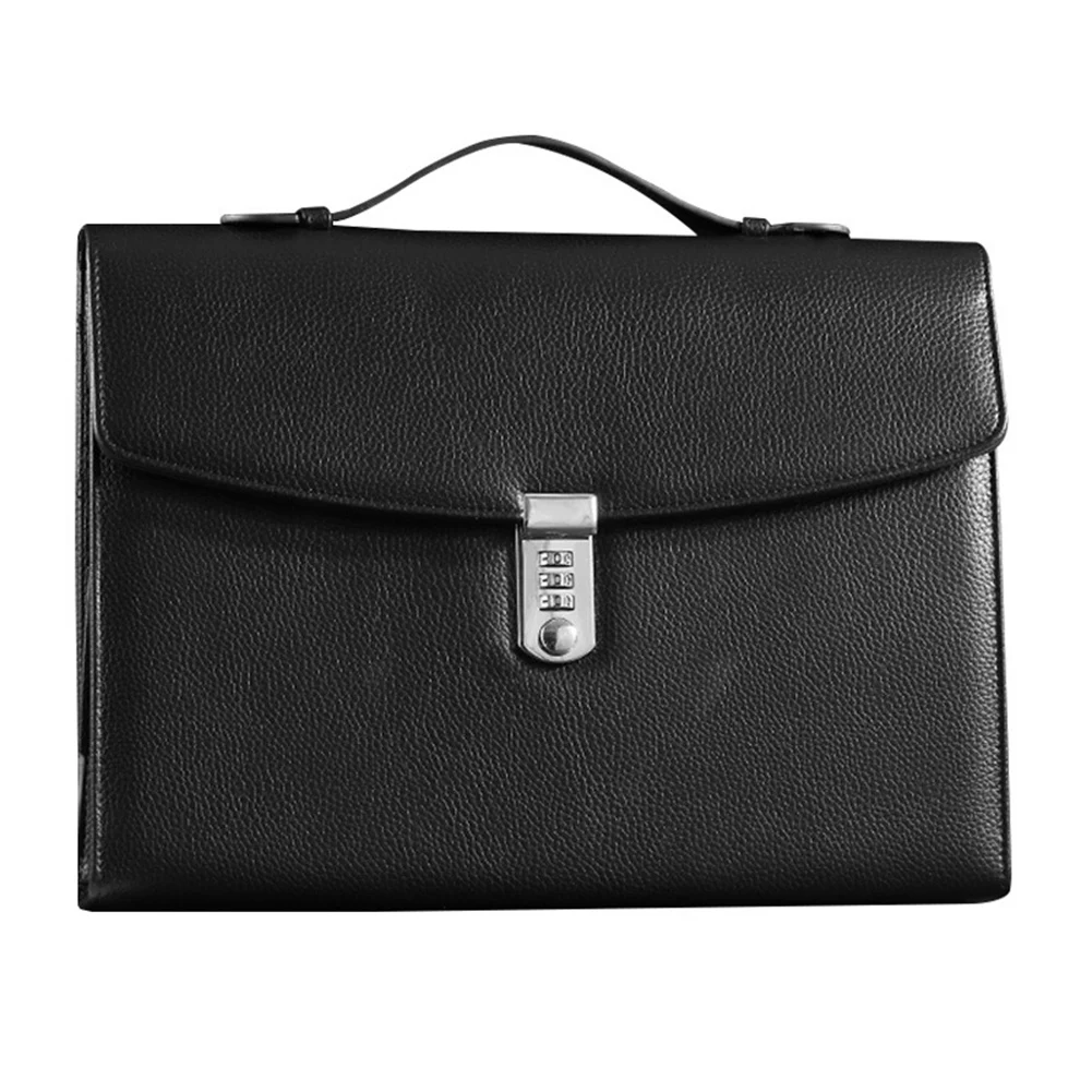 A71Z Office Business Briefcase with Combination Lock High Capacity Document Handbag for Business Office Meeting Black