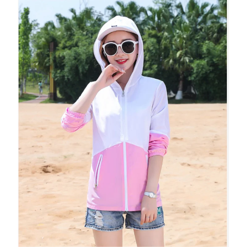 Women Summer Jacket  2022 Female Mid-length Sunscreen Clothes Hooded Jackets Looesventilation Ultraviolet-Proof Coat 4XL