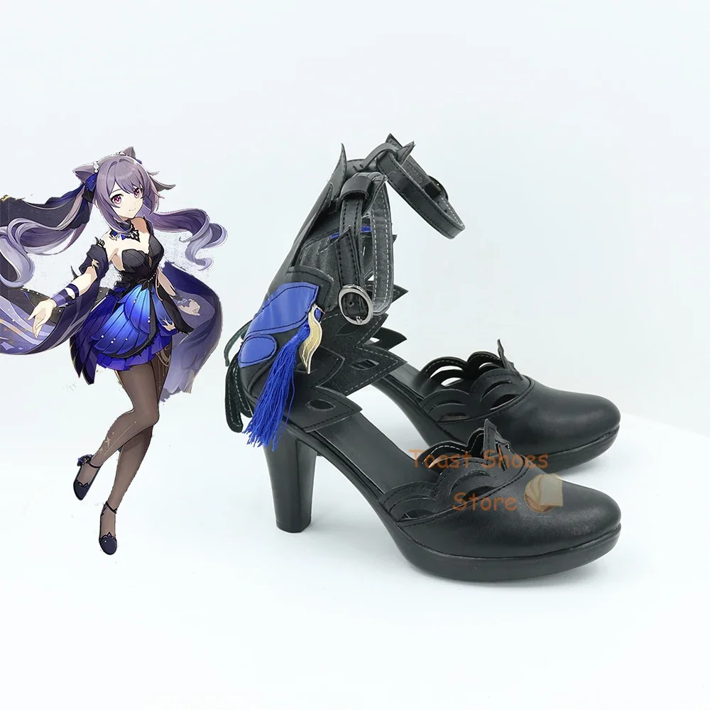 Genshinimpact Keqing Shoes, Comic Game, Costume Prop, Anime Cosplay, Halloween Party