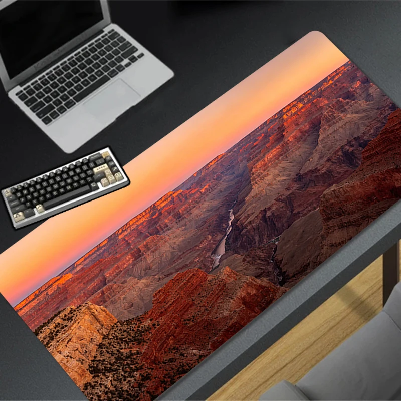 Sunset Mouse Pad Rubber Base Computer Desk Mat Lock Edge Natural Landscape Mouse Mat Gamer Keyboard Pad Gaming Extended MouseMat