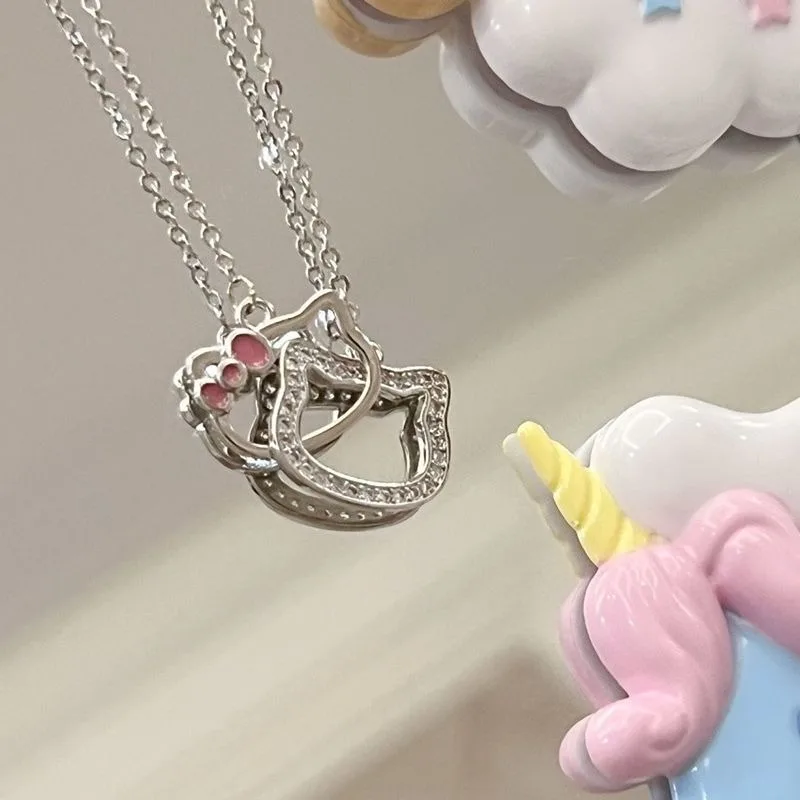 Sanrio Hello Kitty collana Anime figure Cartoon collana in lega Q Figural Anime Merchandise Decoration regalo di compleanno per bambini