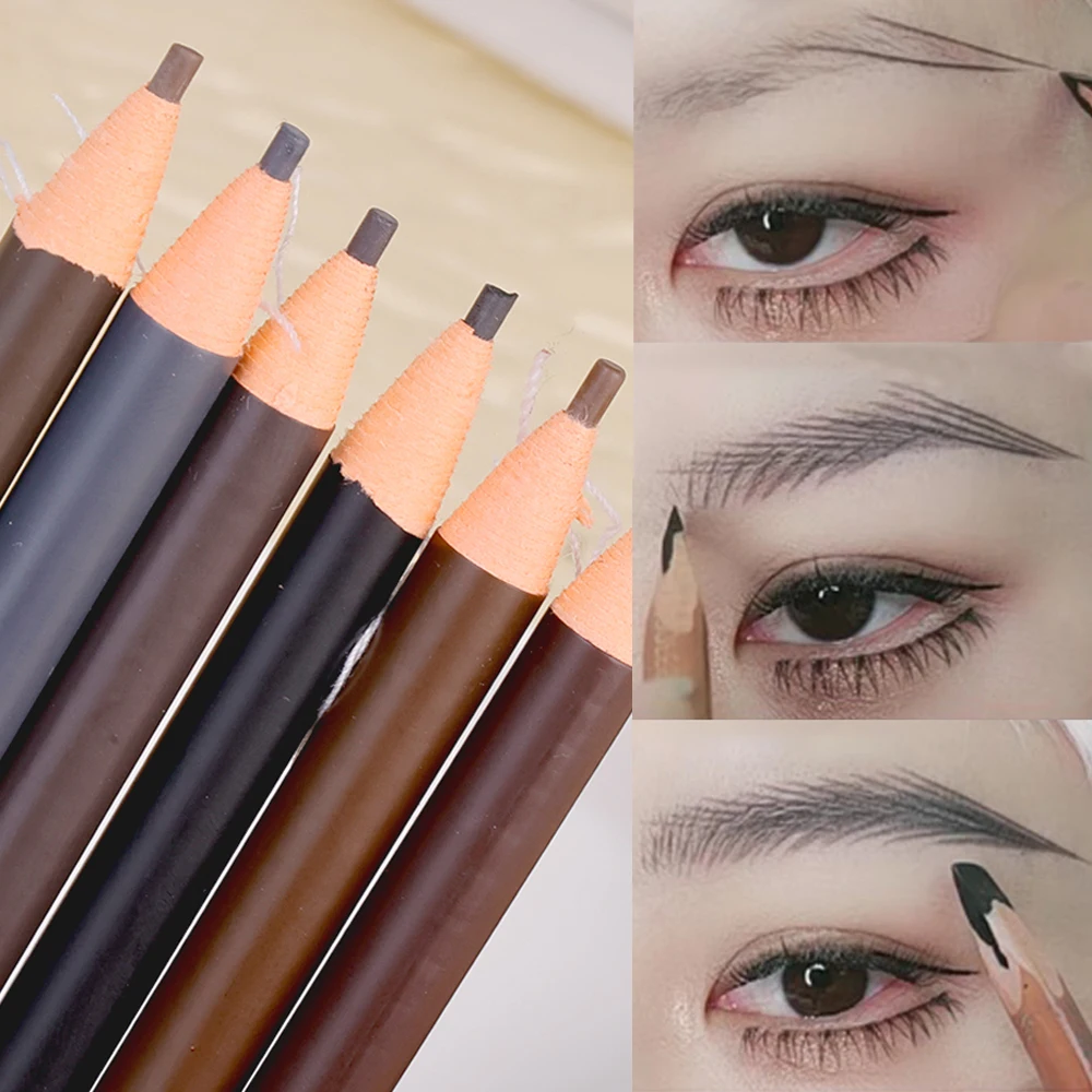 EyebloggPays l-Crayon à sourcils imperméable avec pinceau, stylo à teinte naturelle, longue durée, maquillage cosmétique professionnel