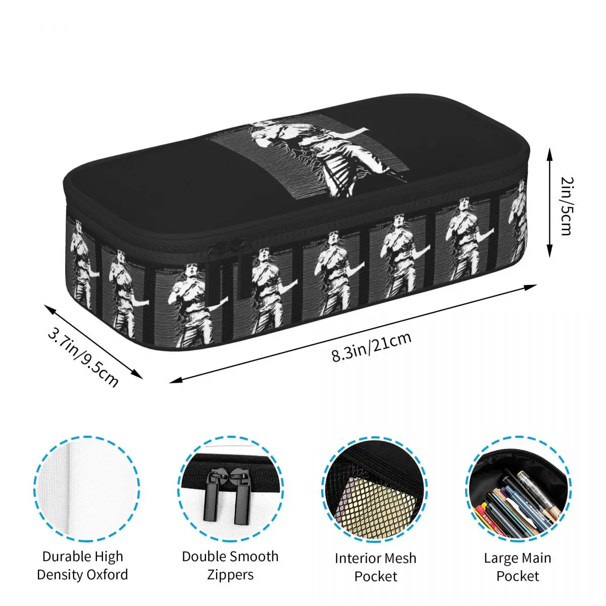 Joy Division Unknown Pleasures Pencil Case for Kids Gifts Pen Box Pencil Bag Stationery Supplies Pen Holder Bag