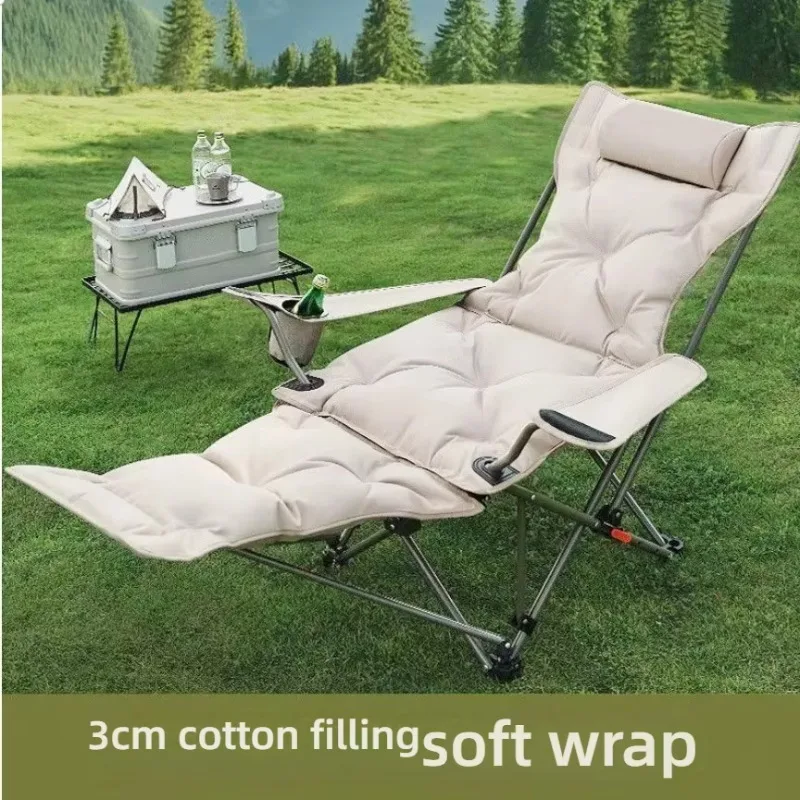 YTYIN4-Position Reclining Modern Design Lightweight Camping Chair Carbon Steel Frame Quick-Fold Portable Thick Oxford Outdoor Ki