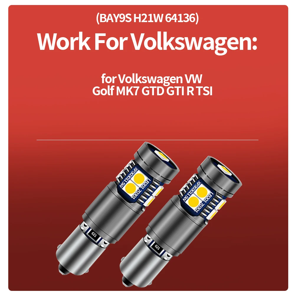Fehlerfreie Weiße Bay9s H21W 64136 LED-Lampen für Volkswagen VW Golf MK7 GTD GTI R TSI LED-Rückfahrleuchten 12-24V – Detail 2
