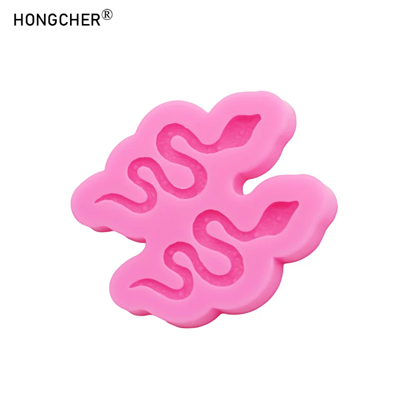 Mini snake keychain pendant boutique silicone mold DIY epoxy resin jewelry hair accessories shoes bags accessories drip molds