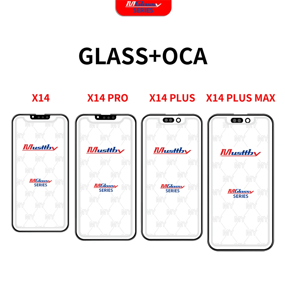 Musttby 5pc Cell Phone OCA Glass for iPhone 16 15 Pro max X XS XSMAX XR 11 12 13 14 Front Glass Touch Screen Display Replacement