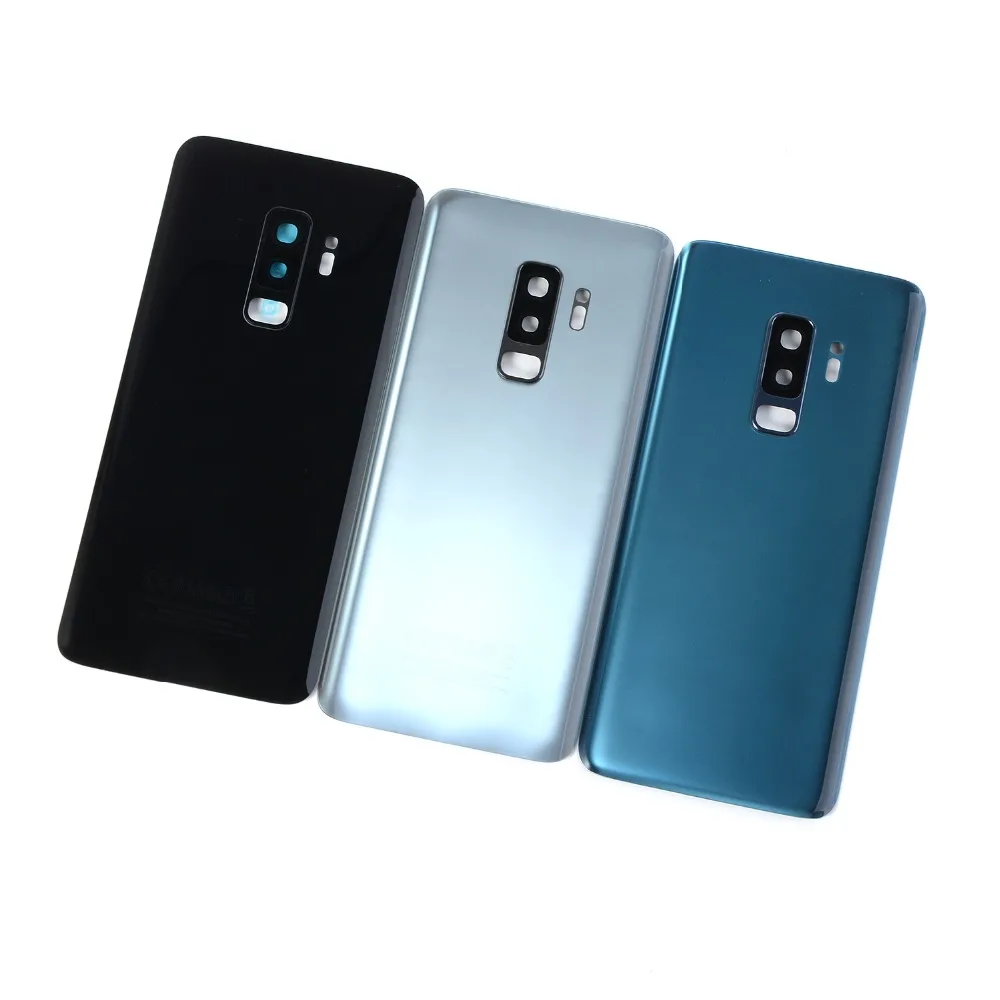 For SAMSUNG Galaxy S9 Plus S9+ G965 S9 G960F Back Glass Battery Cover Rear Door Housing Panel Case Part With Camera Lens Frames